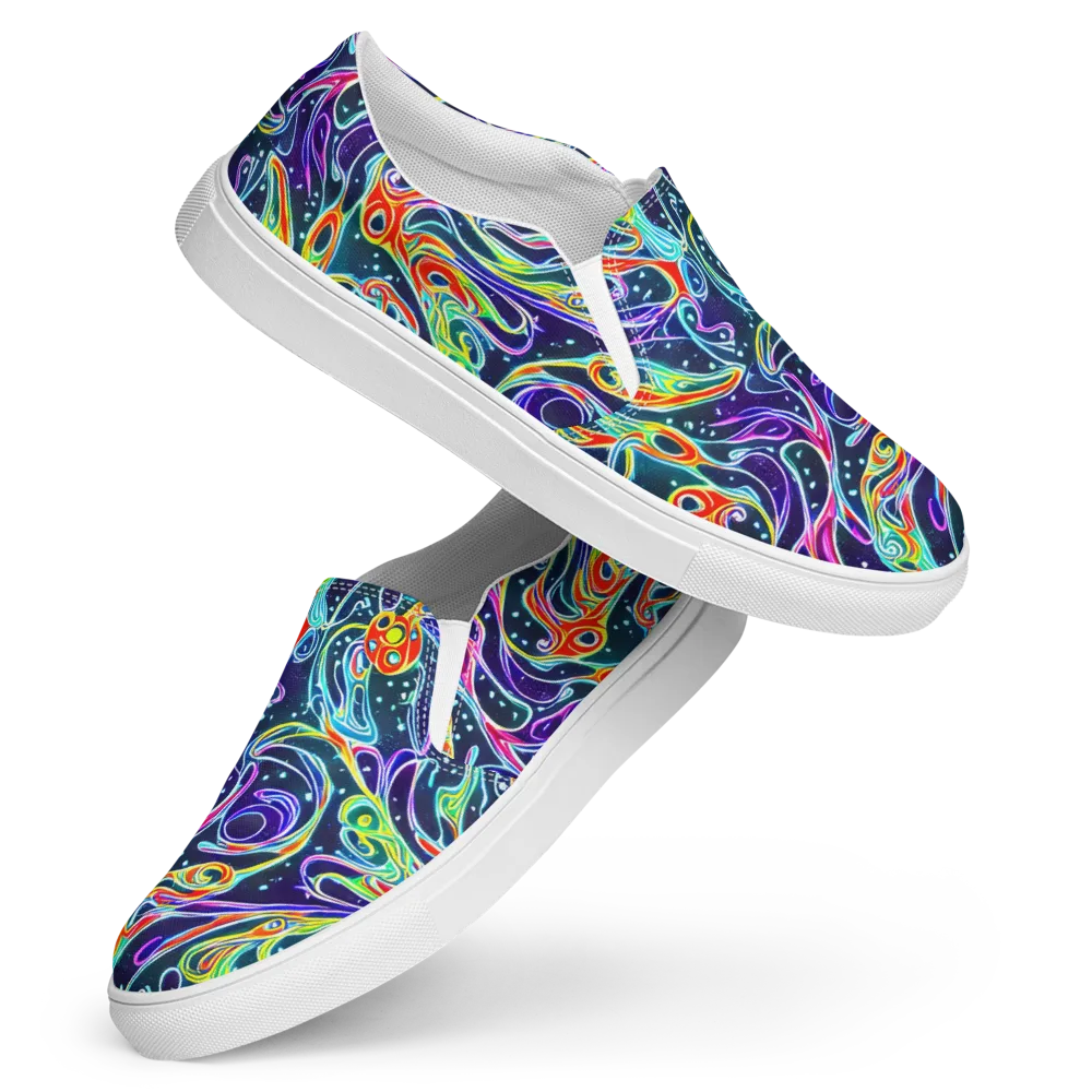 The Neon Unknown on Women's Slip-On Canvas Shoes — Front