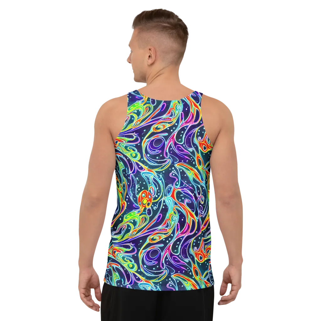 The Neon Unknown on Men's Tank Top — Back