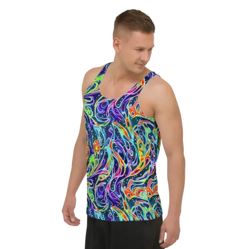 The Neon Unknown on a Men's Tank Top