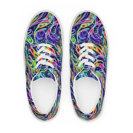 The Neon Unknown on a Men's Lace-Up Canvas Shoes