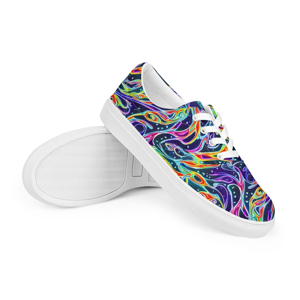 The Neon Unknown on Men's Lace-Up Canvas Shoes — Right Front