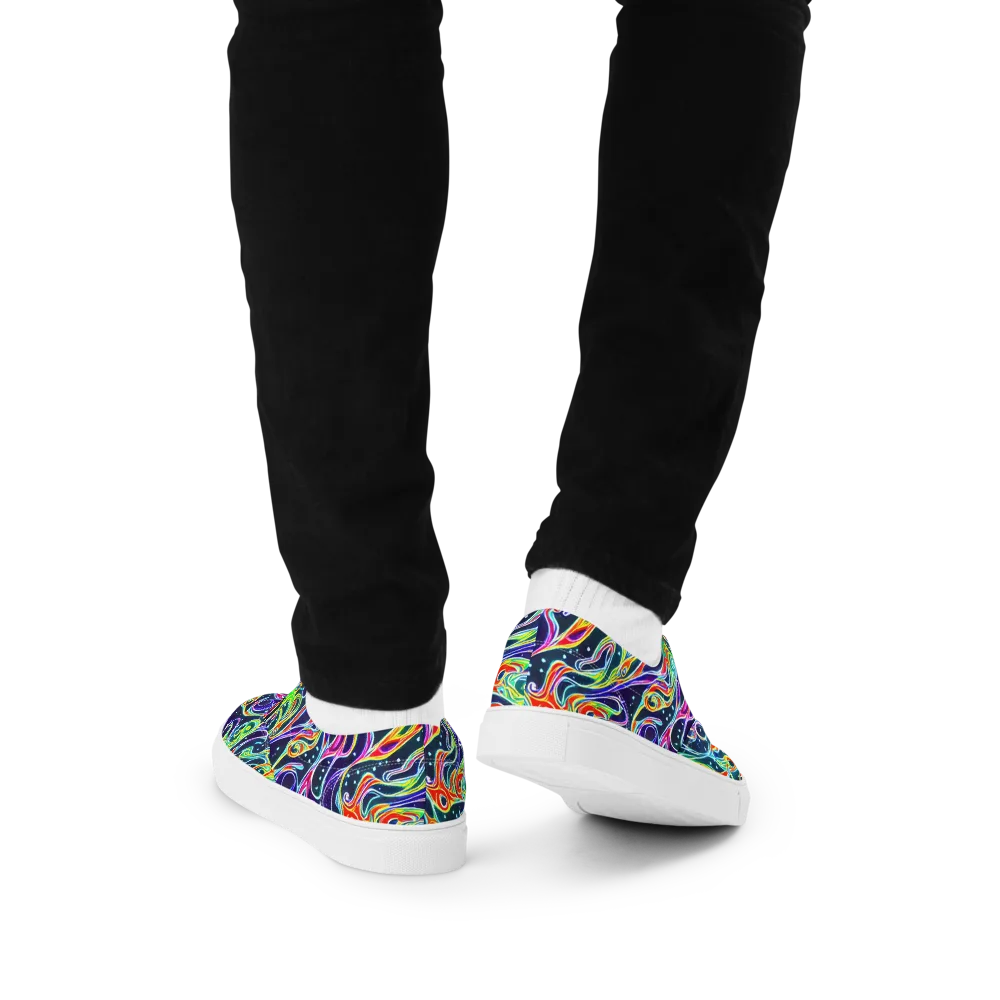 The Neon Unknown on Men's Lace-Up Canvas Shoes — Back