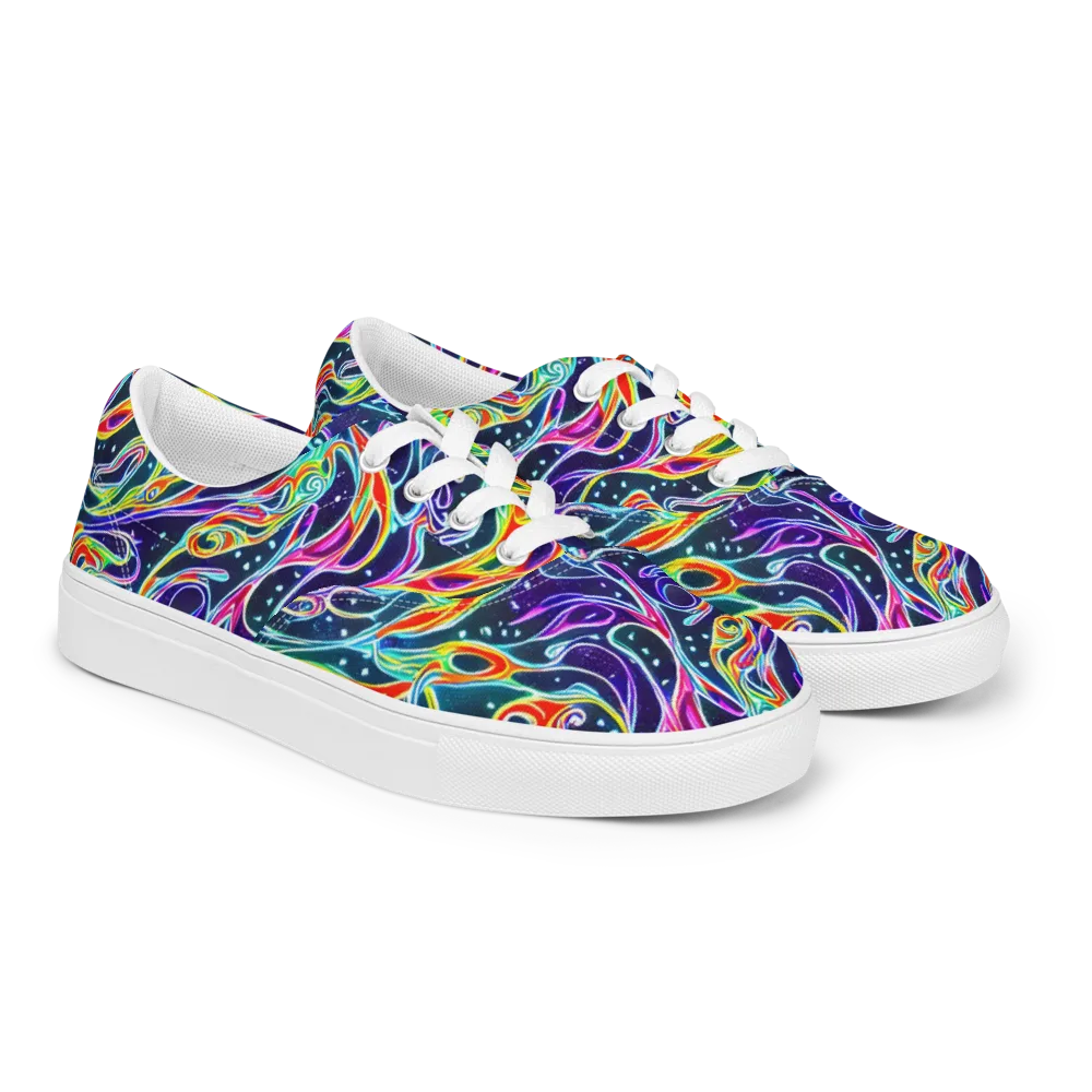 The Neon Unknown on Men's Lace-Up Canvas Shoes — Right Front