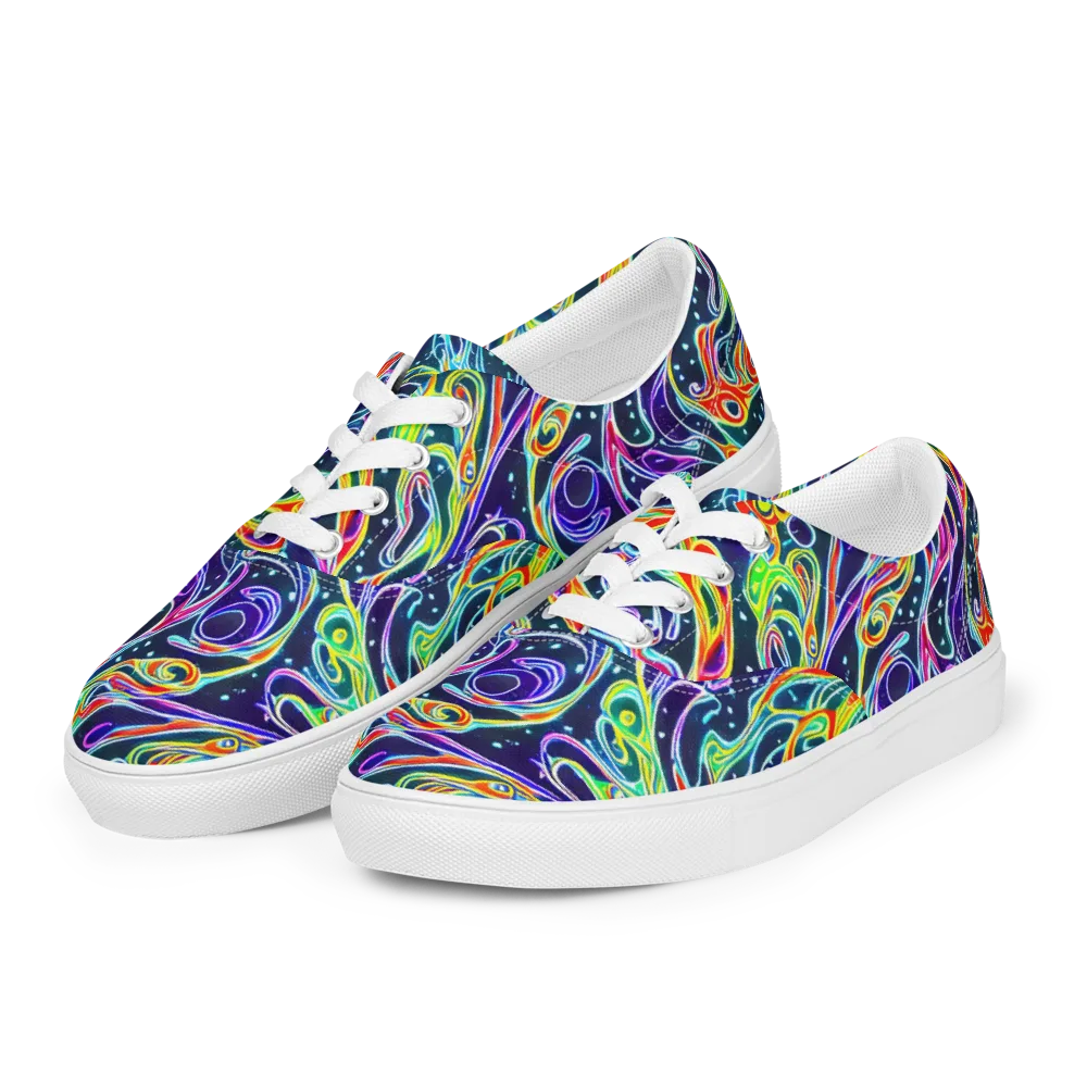 The Neon Unknown on Men's Lace-Up Canvas Shoes — Left Front