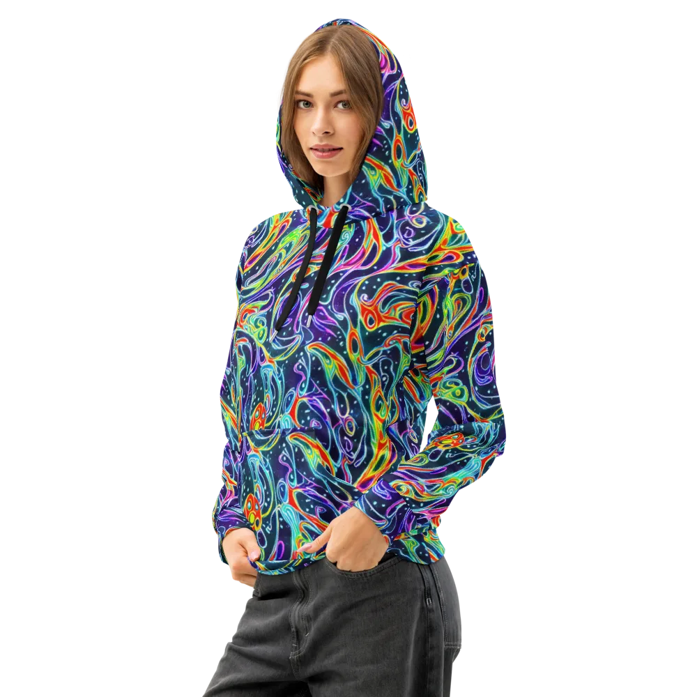 The Neon Unknown on Cotton Hoodie — Left Front