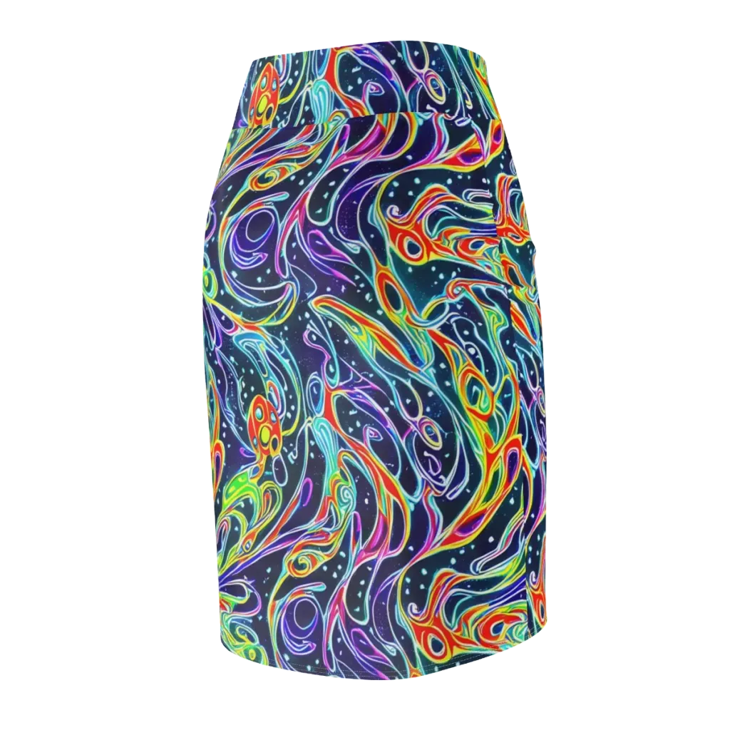 The Neon Unknown on Pencil Skirt — Back Side