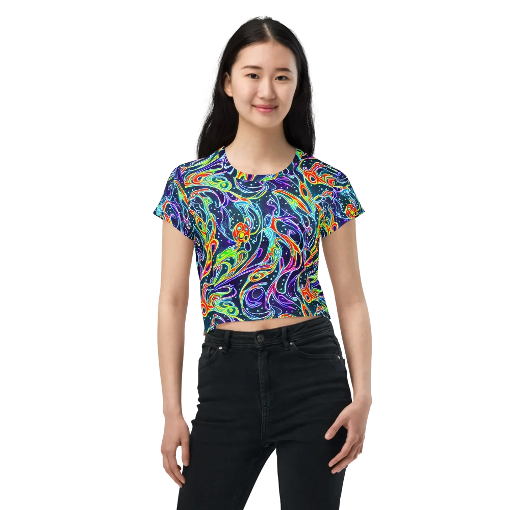 The Neon Unknown on Crop Tee — Front