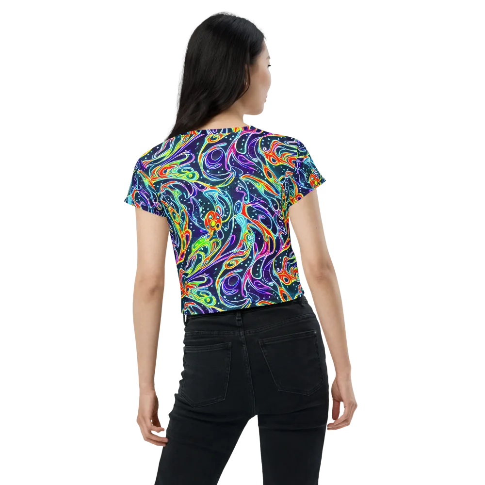 The Neon Unknown on Crop Tee — Back