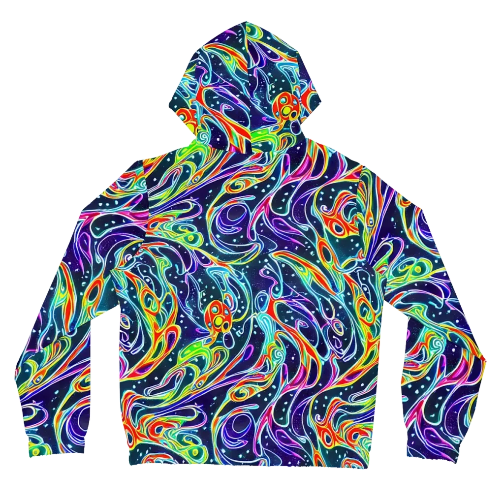 The Neon Unknown on Women's Full-Zip Hoodie — Back