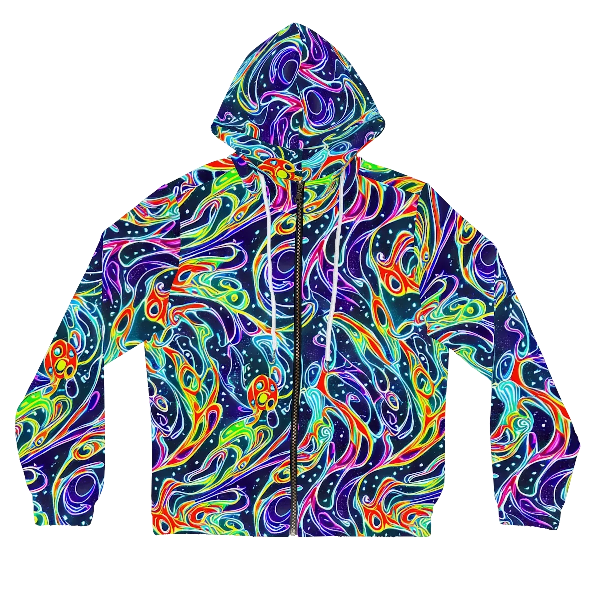The Neon Unknown on Women's Full-Zip Hoodie — Front