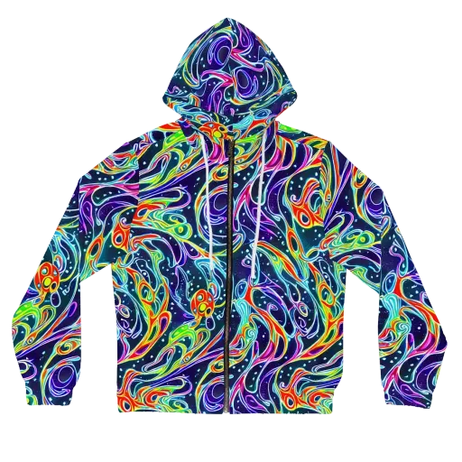 The Neon Unknown on a Women's Full-Zip Hoodie