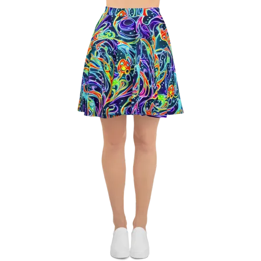 The Neon Unknown on a Skater Skirt