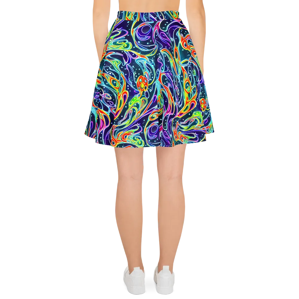 The Neon Unknown on Skater Skirt — Back