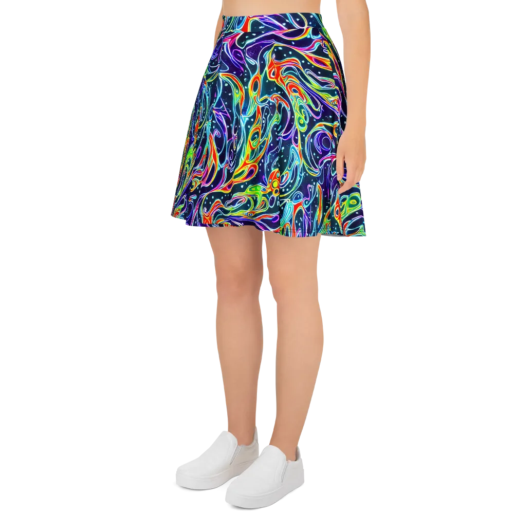 The Neon Unknown on Skater Skirt — Left
