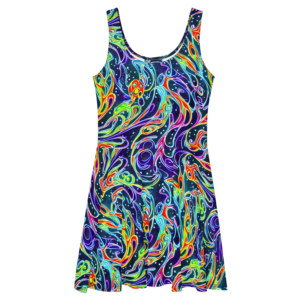 The Neon Unknown on Skater Dress — Front