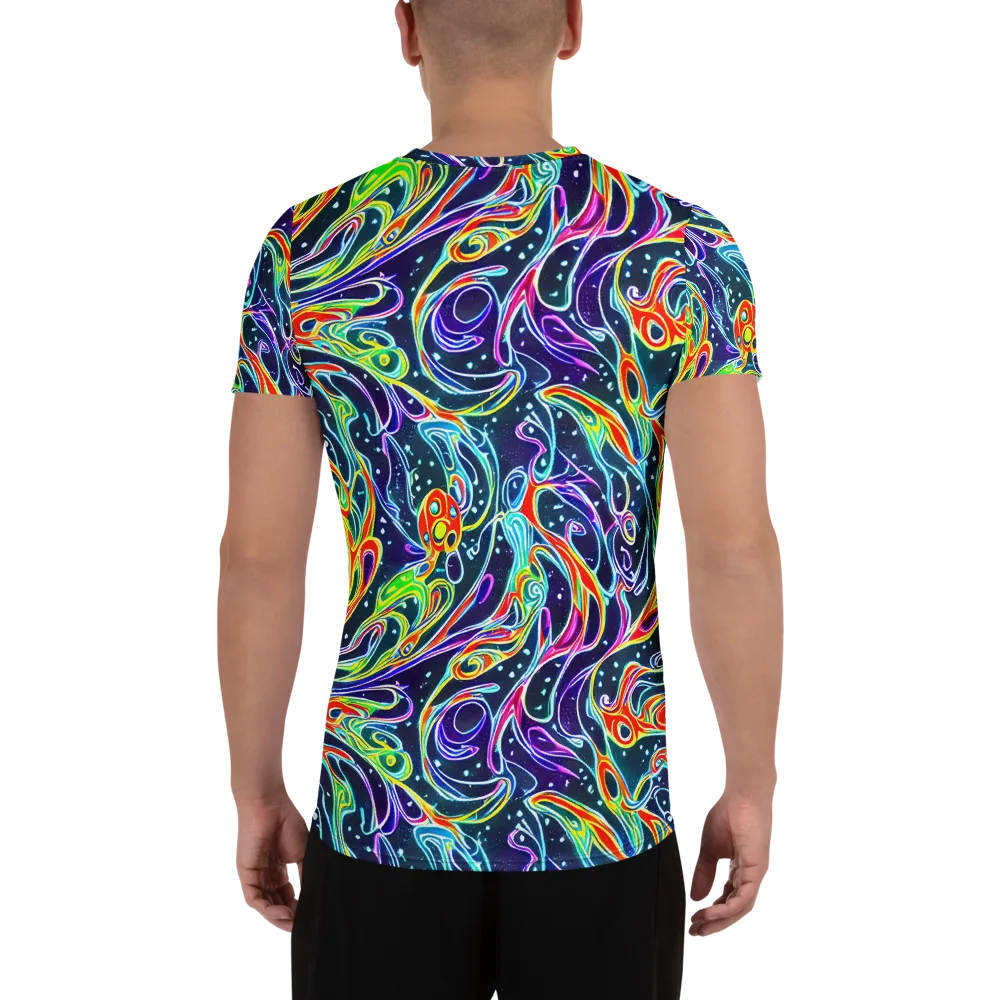 The Neon Unknown on Men's Athletic T-Shirt — Back