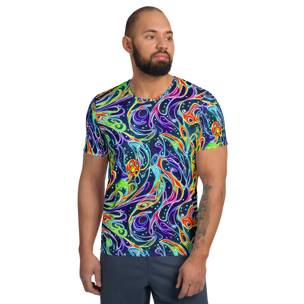 The Neon Unknown on Men's Athletic T-Shirt — Front