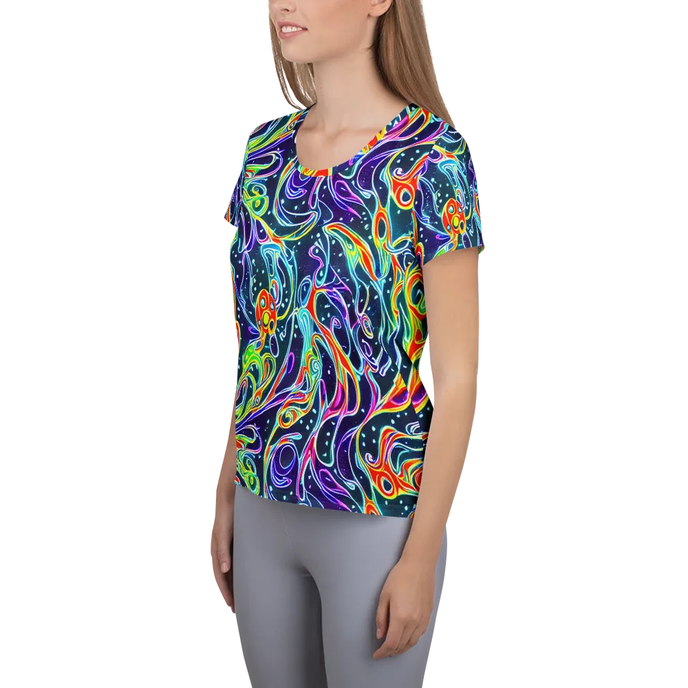 The Neon Unknown on Women's Athletic T-Shirt — Left