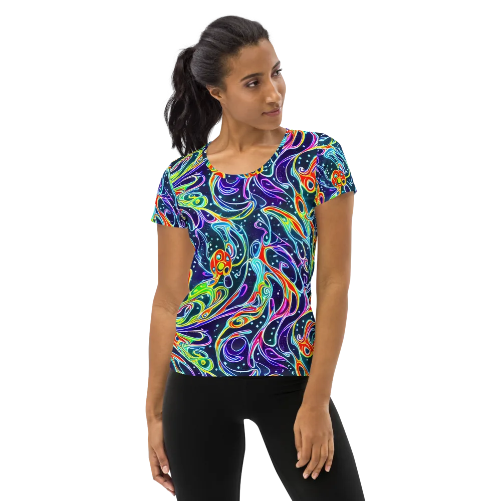 The Neon Unknown on Women's Athletic T-Shirt — Front