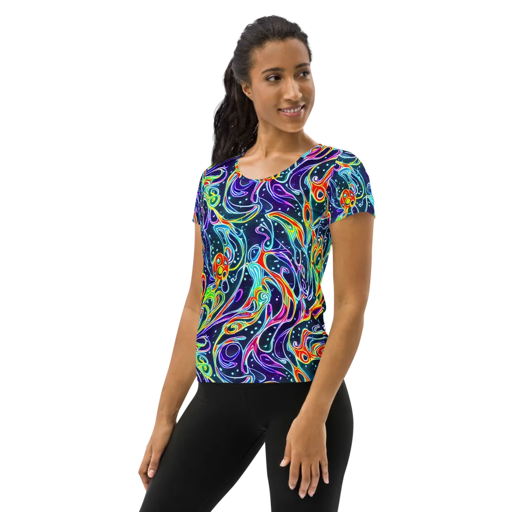 The Neon Unknown on Women's Athletic T-Shirt — Left