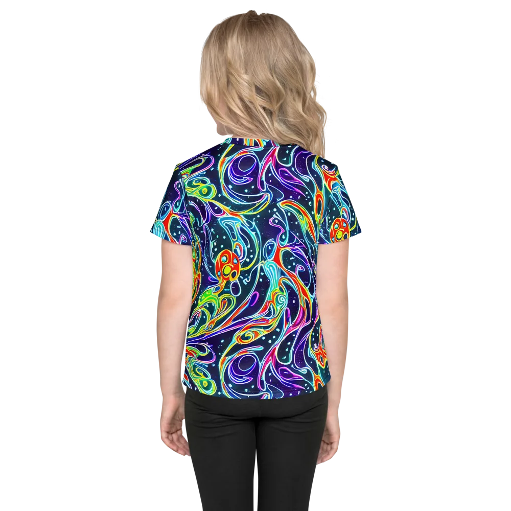 The Neon Unknown on Kids Crew Neck T-Shirt — Back