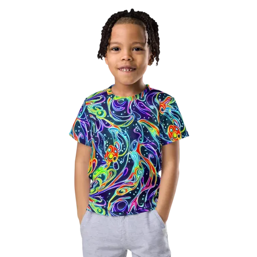 The Neon Unknown on a Kids Crew Neck T-Shirt