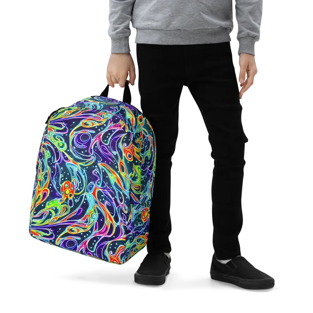 The Neon Unknown on Minimalist Backpack — Zoomed-in
