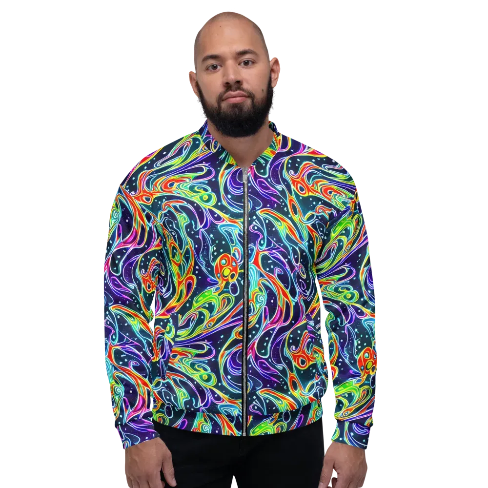 The Neon Unknown on Bomber Jacket — Front