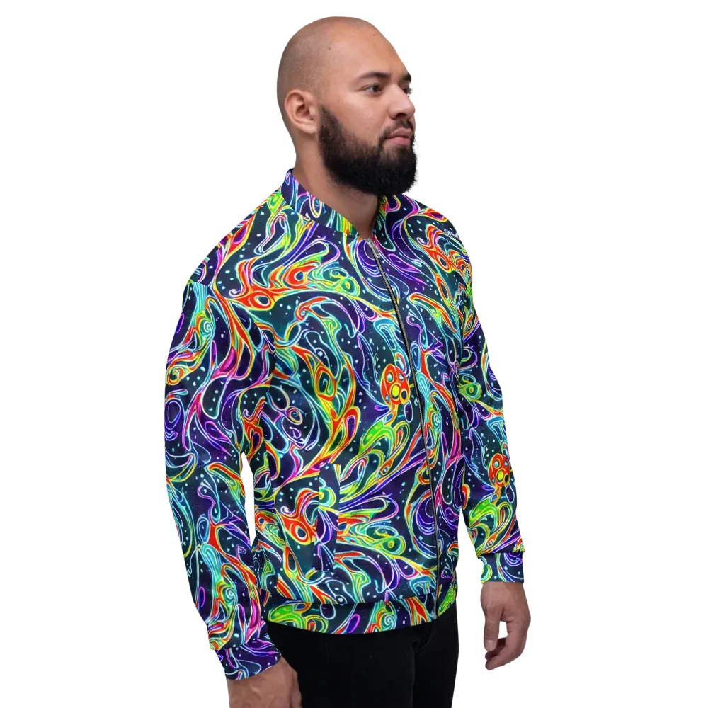 The Neon Unknown on Bomber Jacket — Right