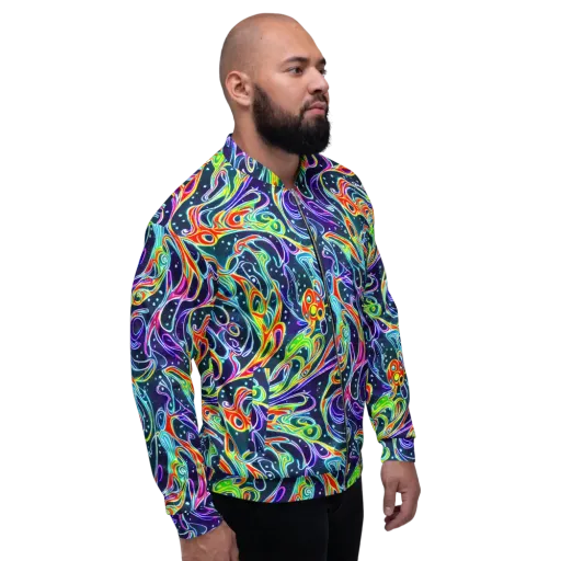 The Neon Unknown on a Bomber Jacket