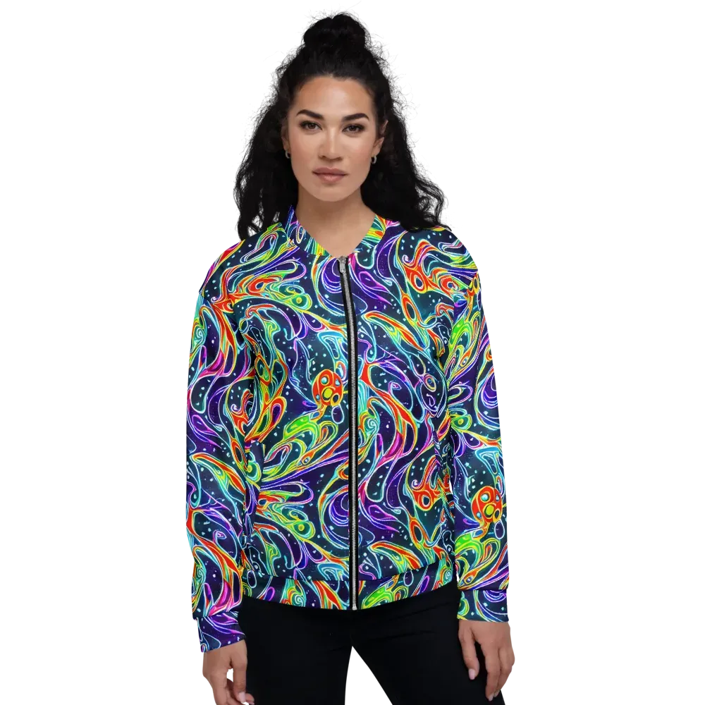 The Neon Unknown on Bomber Jacket — Front