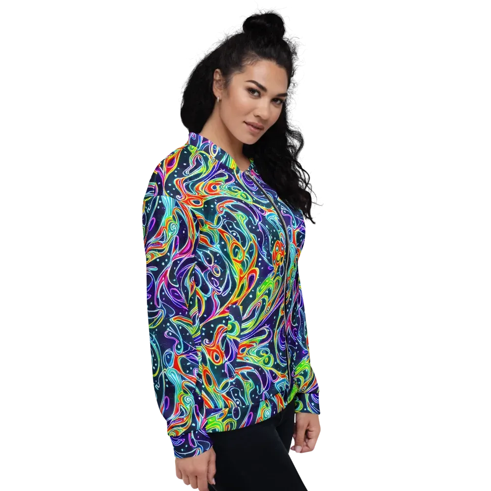 The Neon Unknown on Bomber Jacket — Right