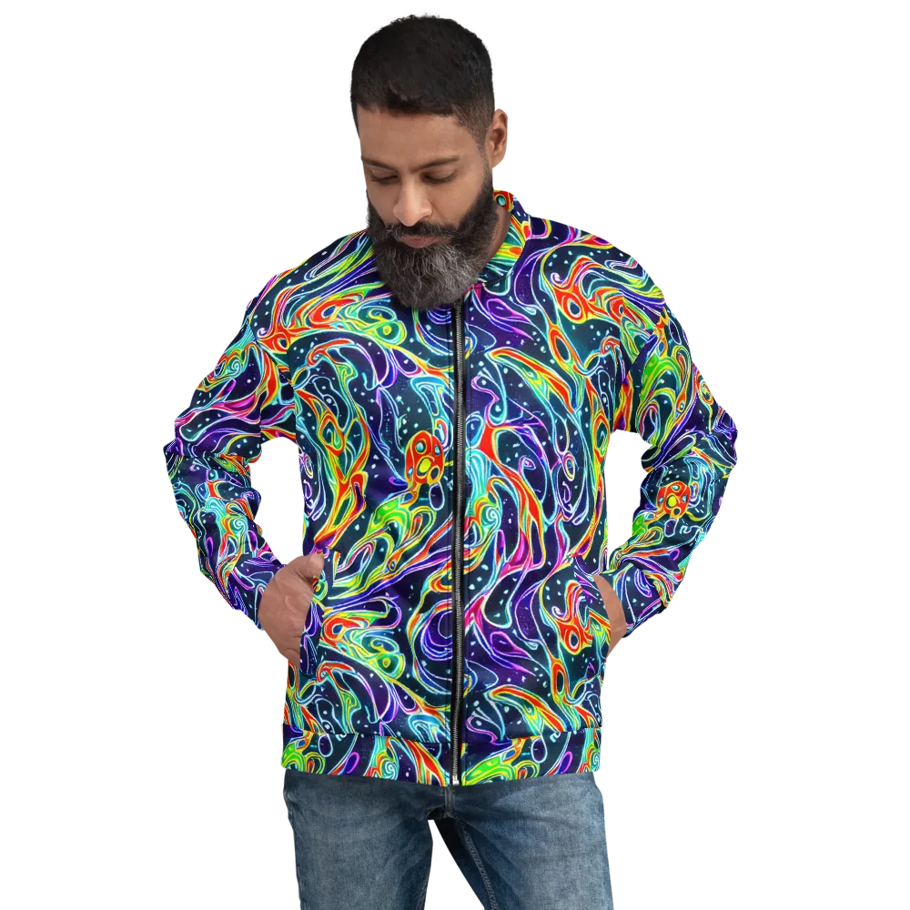 The Neon Unknown on Bomber Jacket — Front