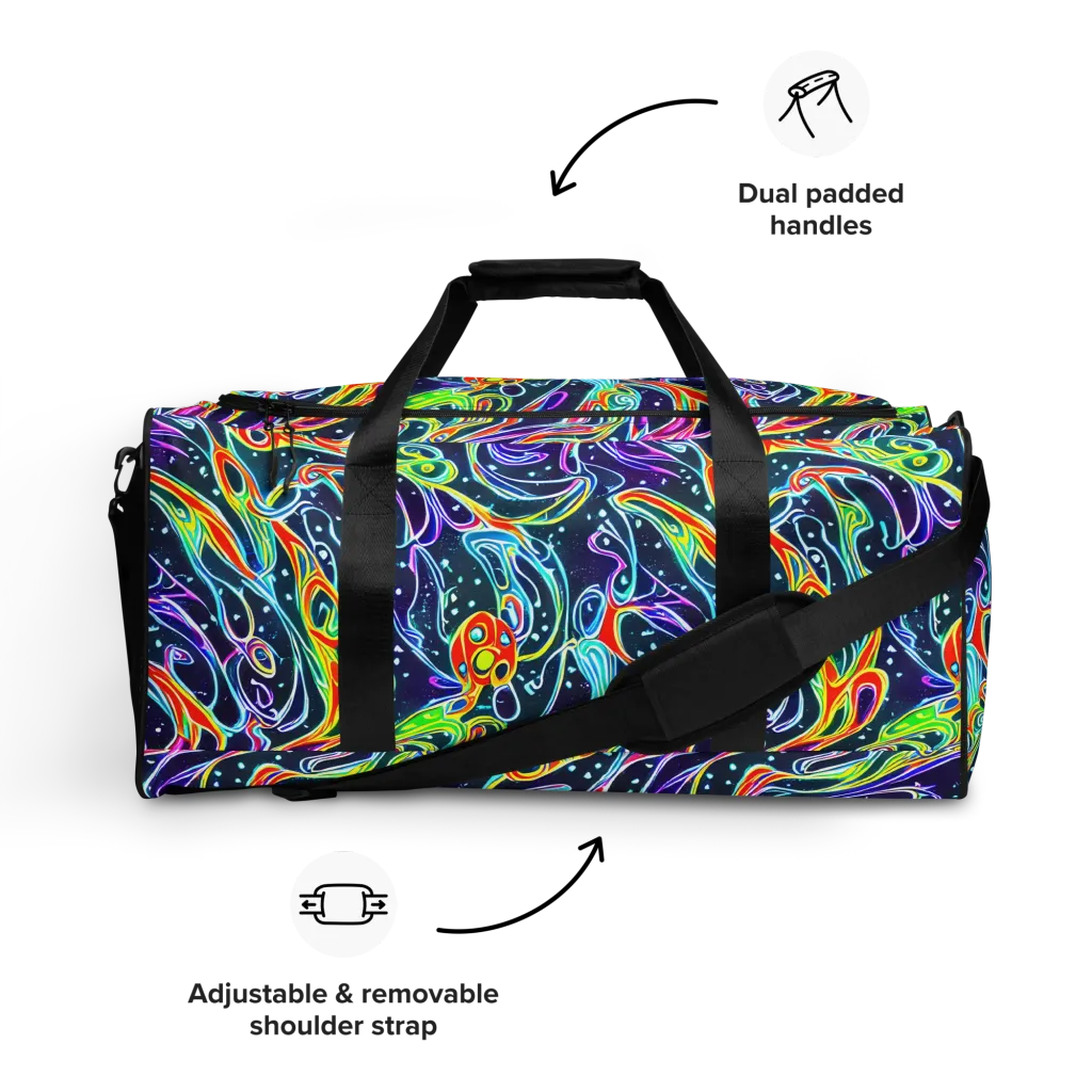 The Neon Unknown on Duffle Bag — Front