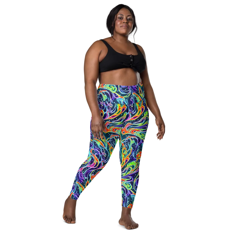 The Neon Unknown on Leggings with Pockets — Front