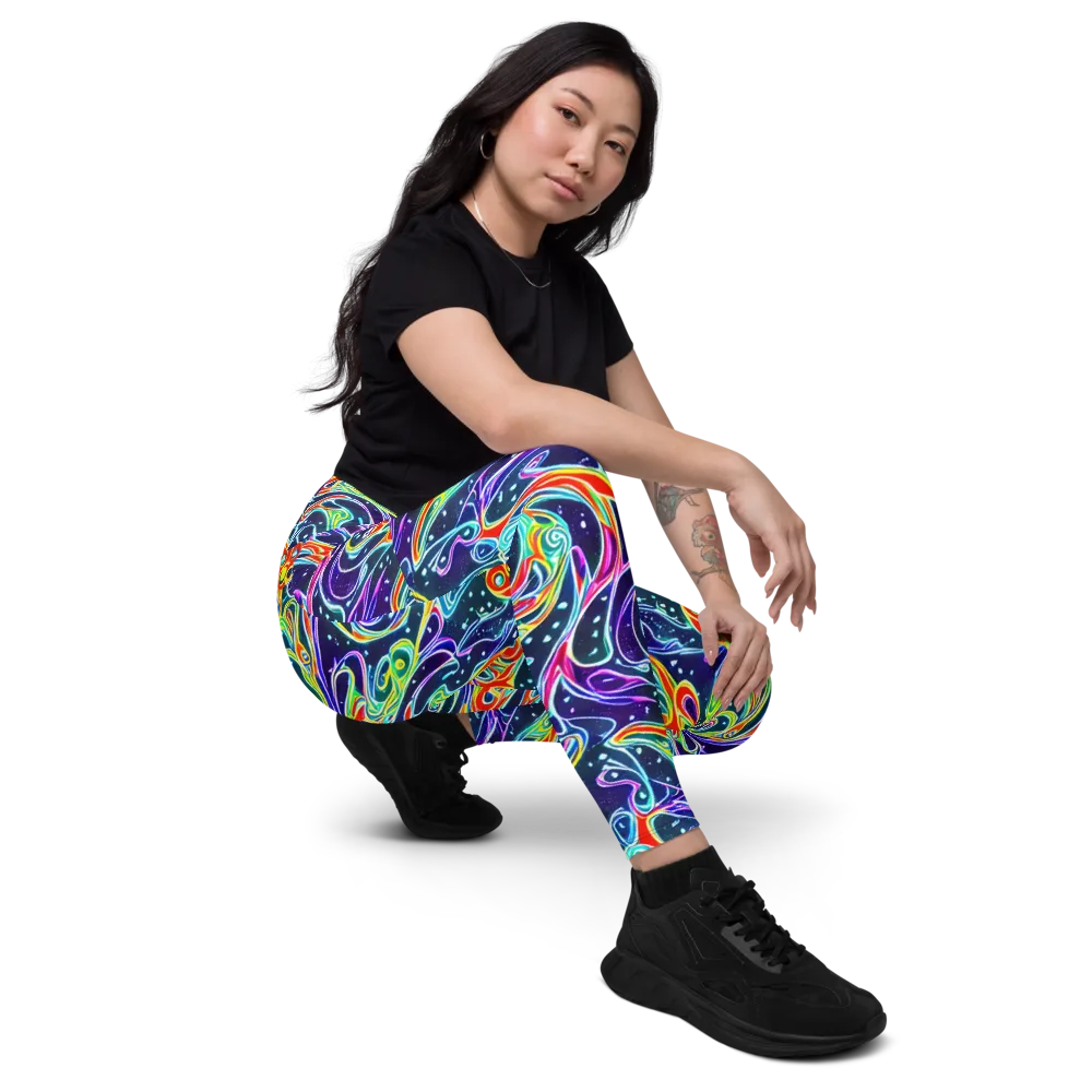 The Neon Unknown on Leggings with Pockets — Right Front