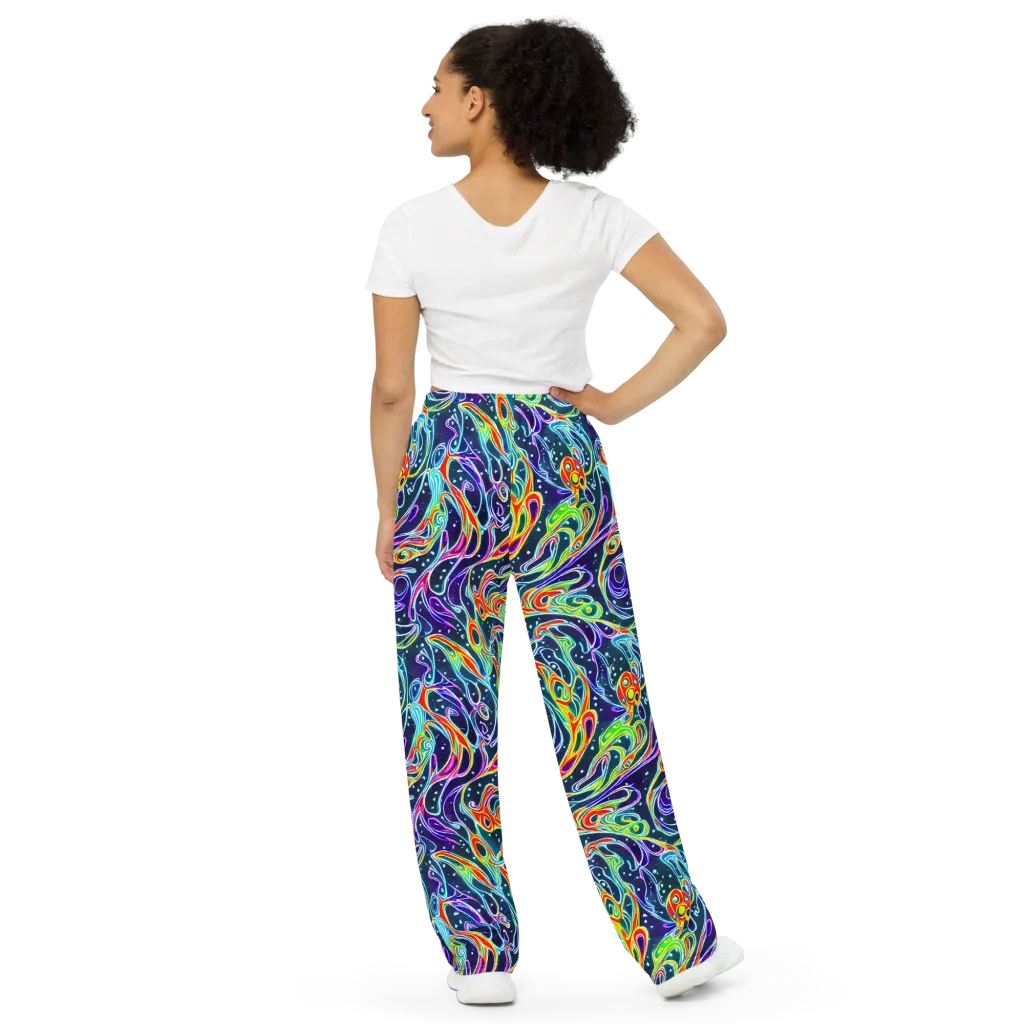 The Neon Unknown on Wide-Leg Pants — Back