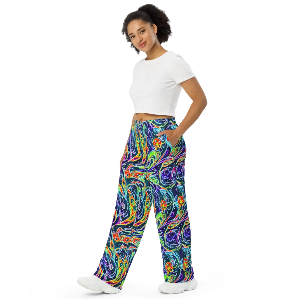 The Neon Unknown on Wide-Leg Pants — Left Front