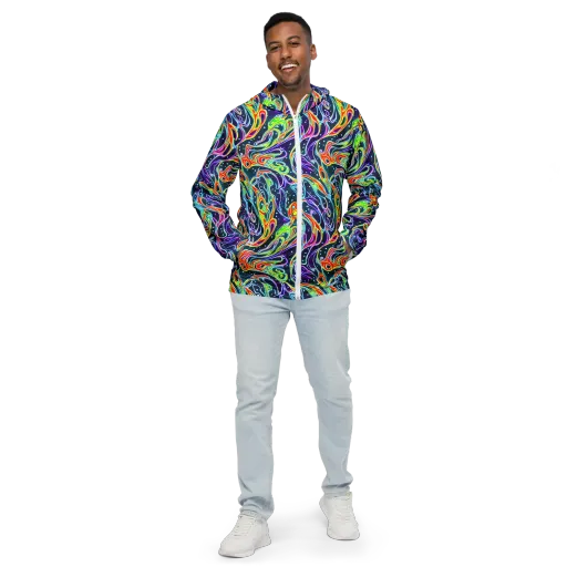 The Neon Unknown on a Men's Windbreaker