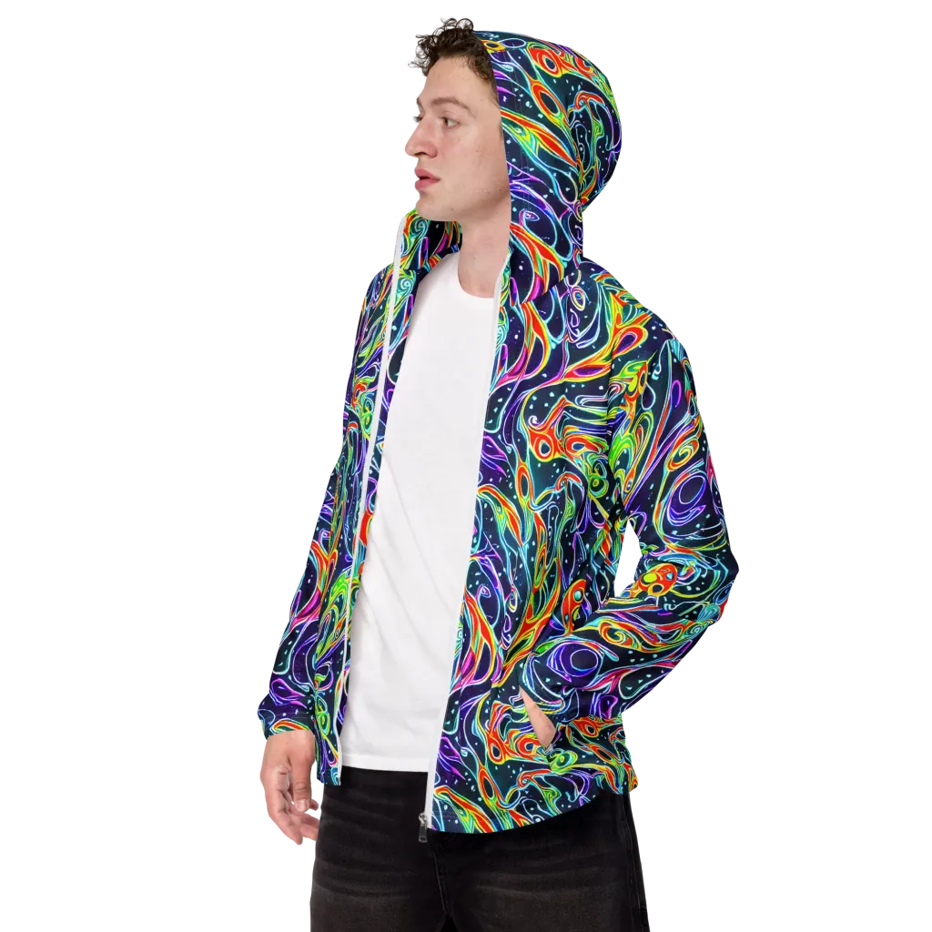 The Neon Unknown on Men's Windbreaker — Left Front