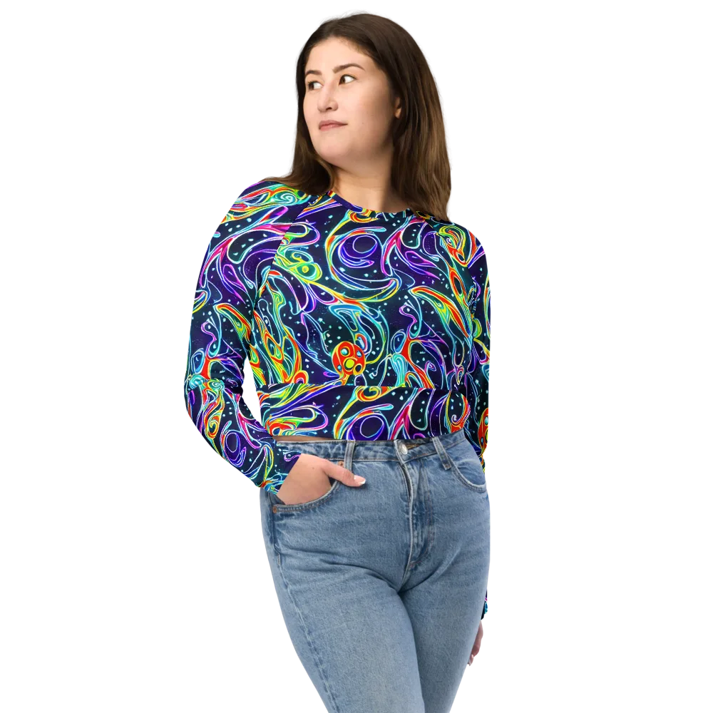 The Neon Unknown on Long Sleeve Crop Top — Front