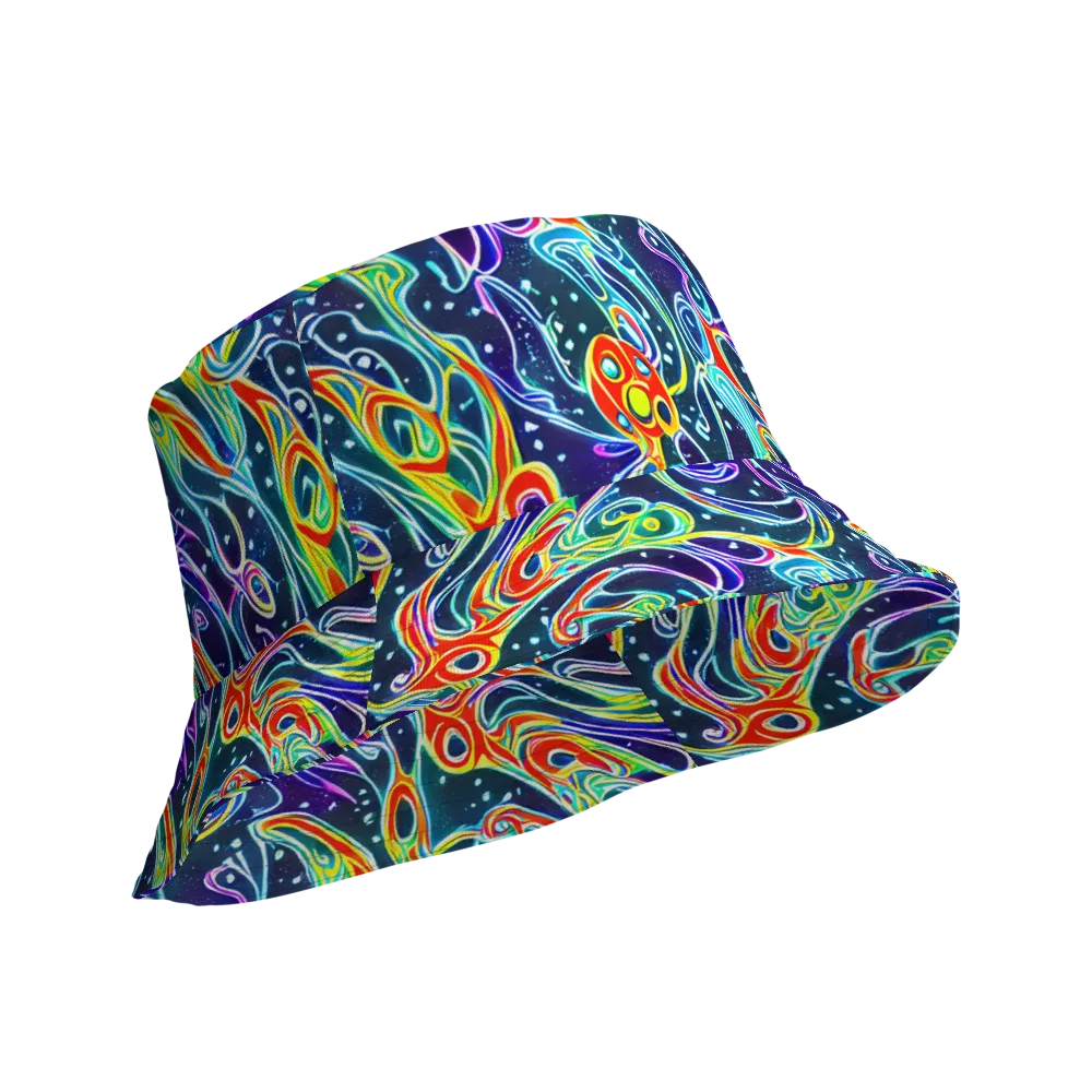 The Neon Unknown on Reversible Bucket Hat — Product details Outside