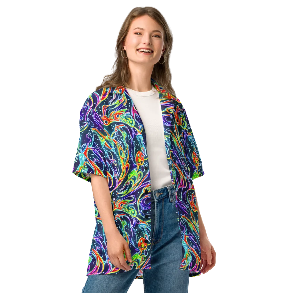 The Neon Unknown on Button Shirt — Front