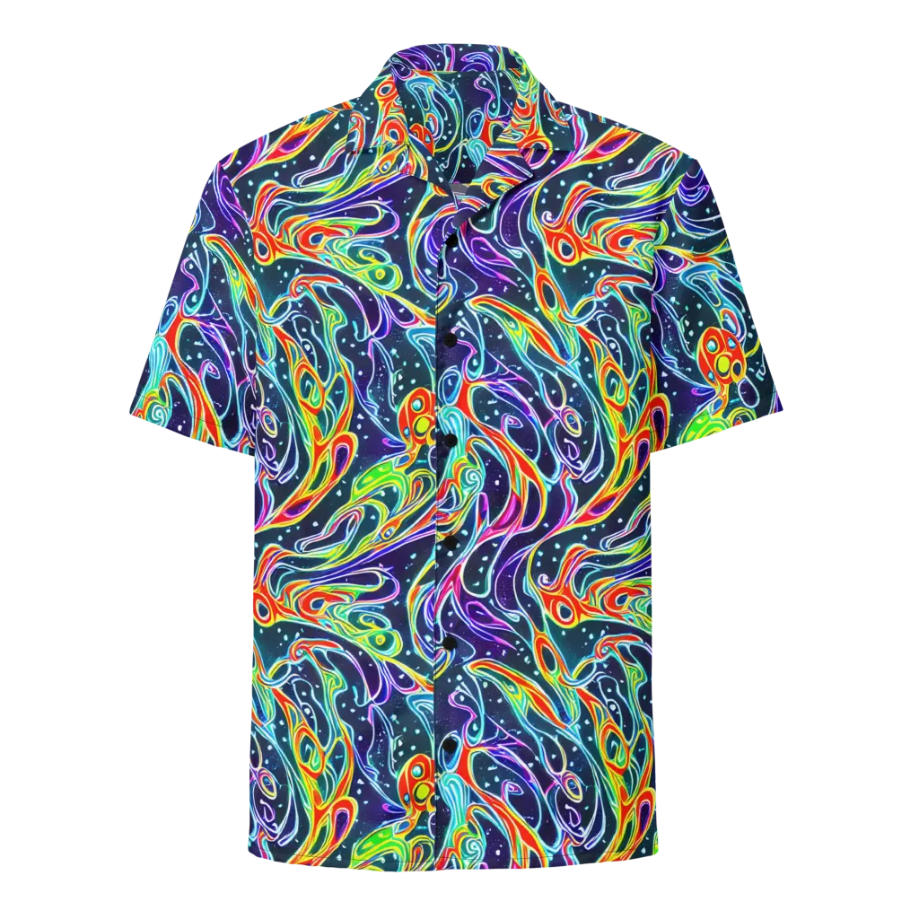 The Neon Unknown on Button Shirt — Front