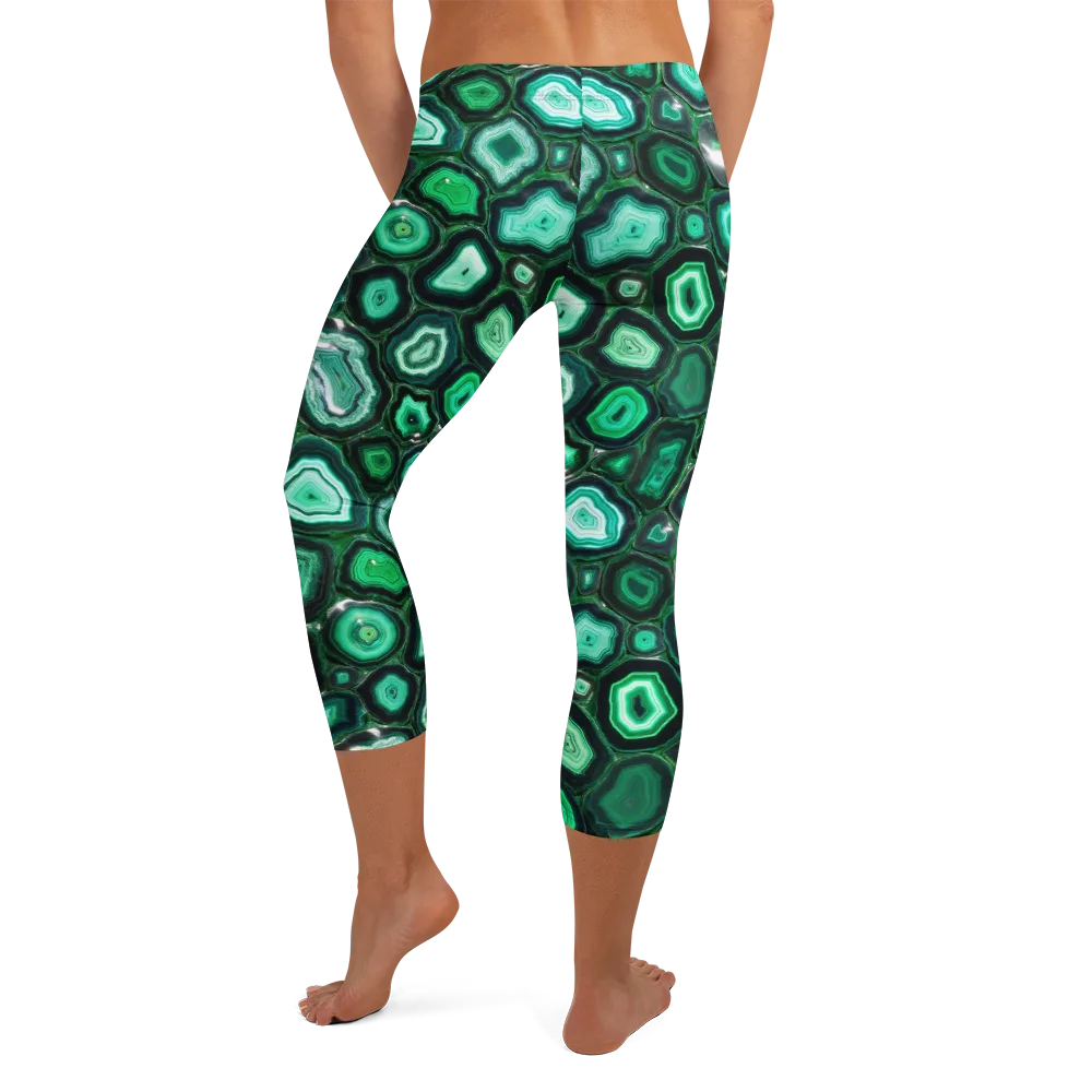 Emerald Geode on Capri Leggings — Back