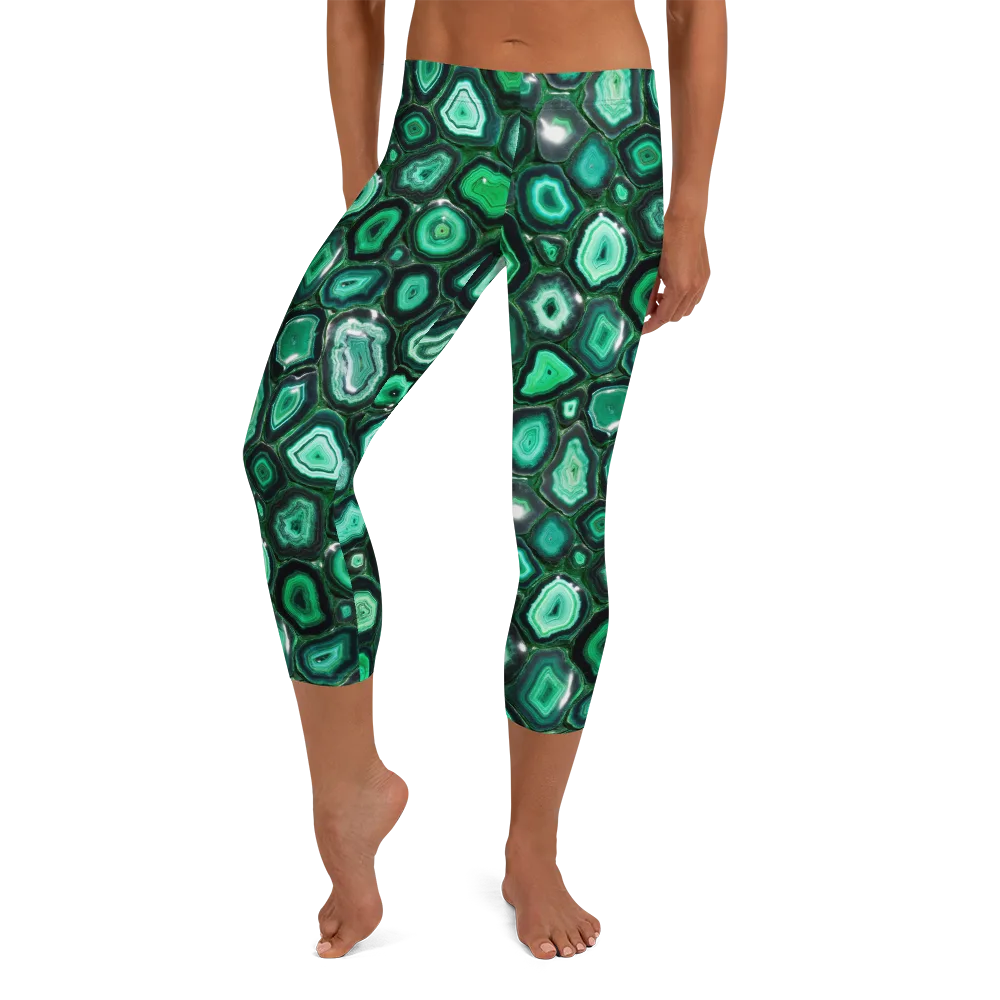 Emerald Geode on Capri Leggings — Front
