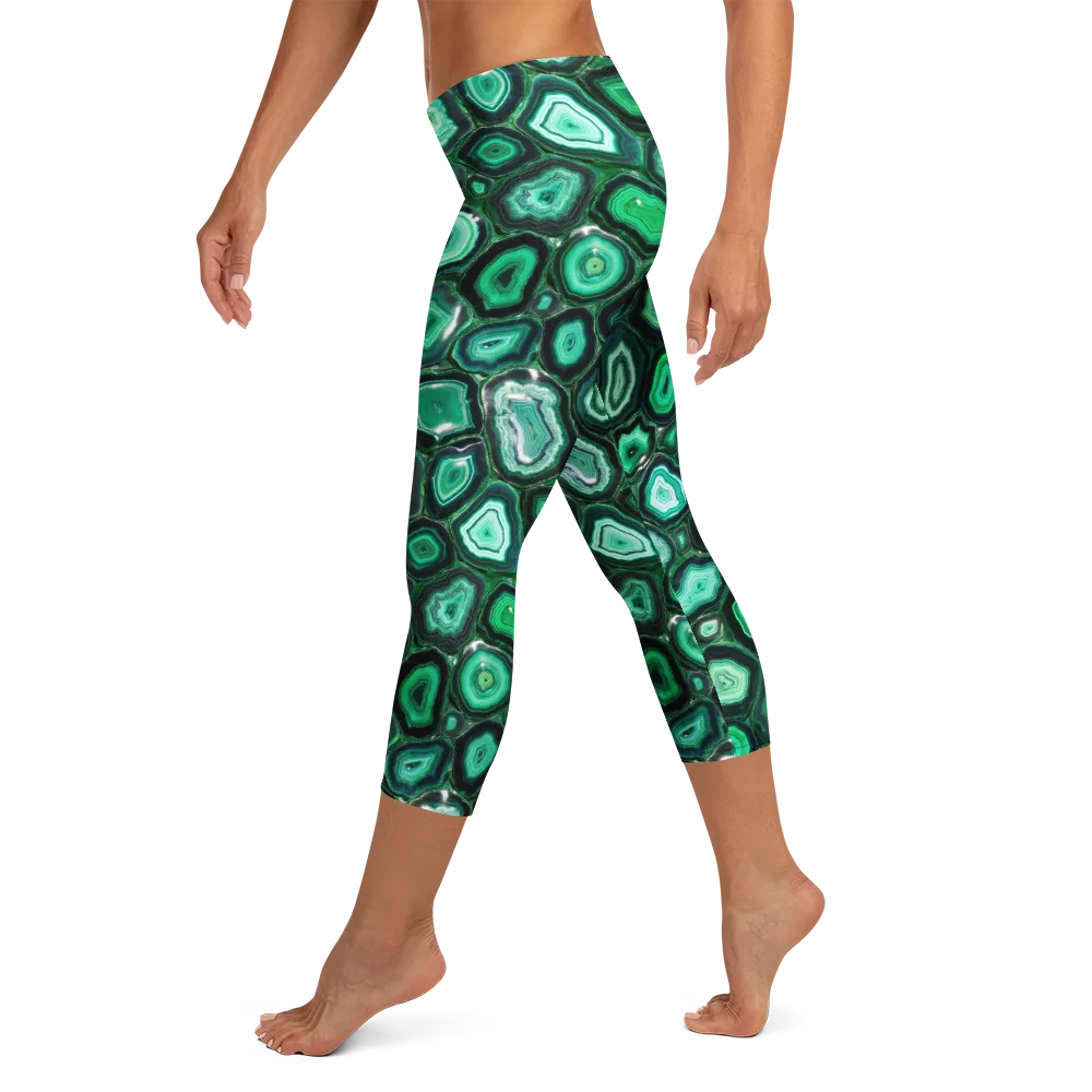 Emerald Geode on Capri Leggings — Left