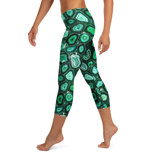 Emerald Geode on a Capri Leggings