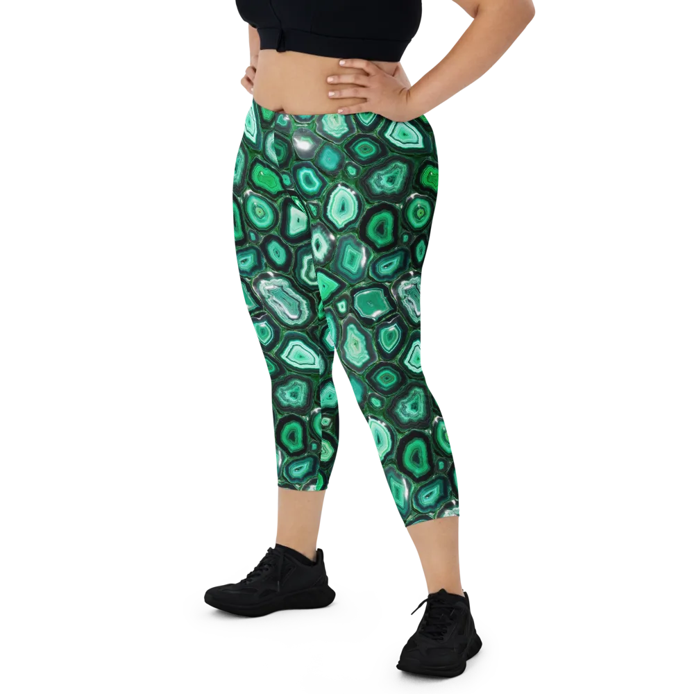 Emerald Geode on Capri Leggings — Front
