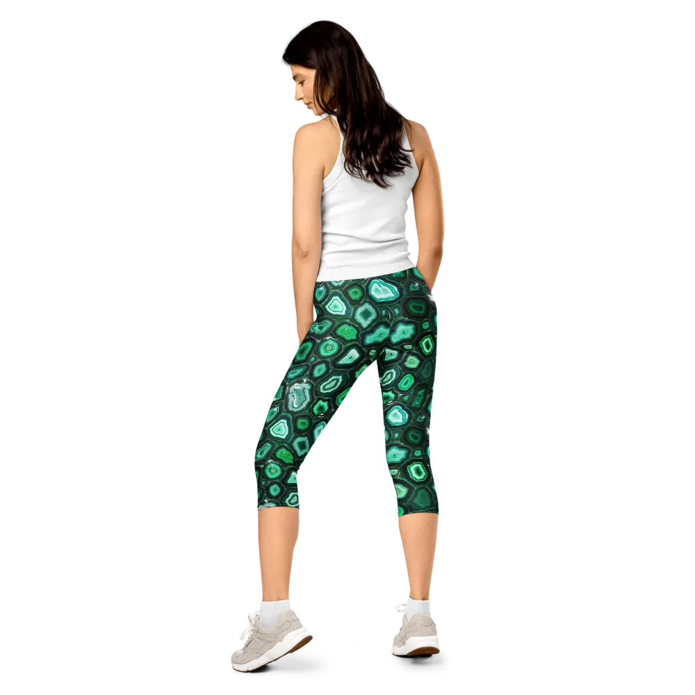 Emerald Geode on Capri Leggings — Back